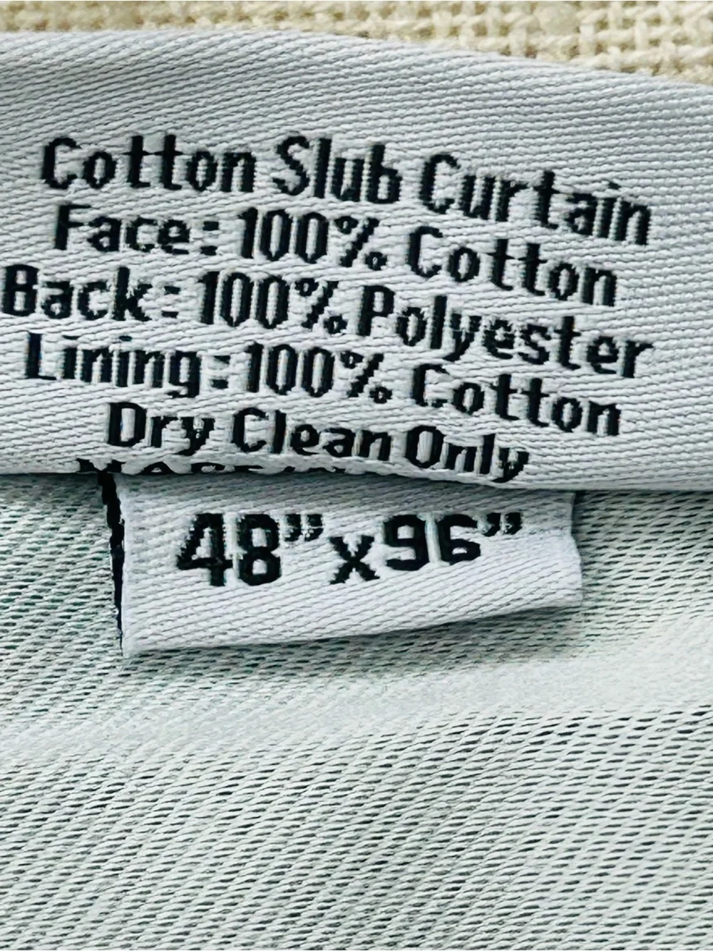 QUINCE Set Of 2 48x96 Cotton Slub Room Darkening Curtains Natural 9938